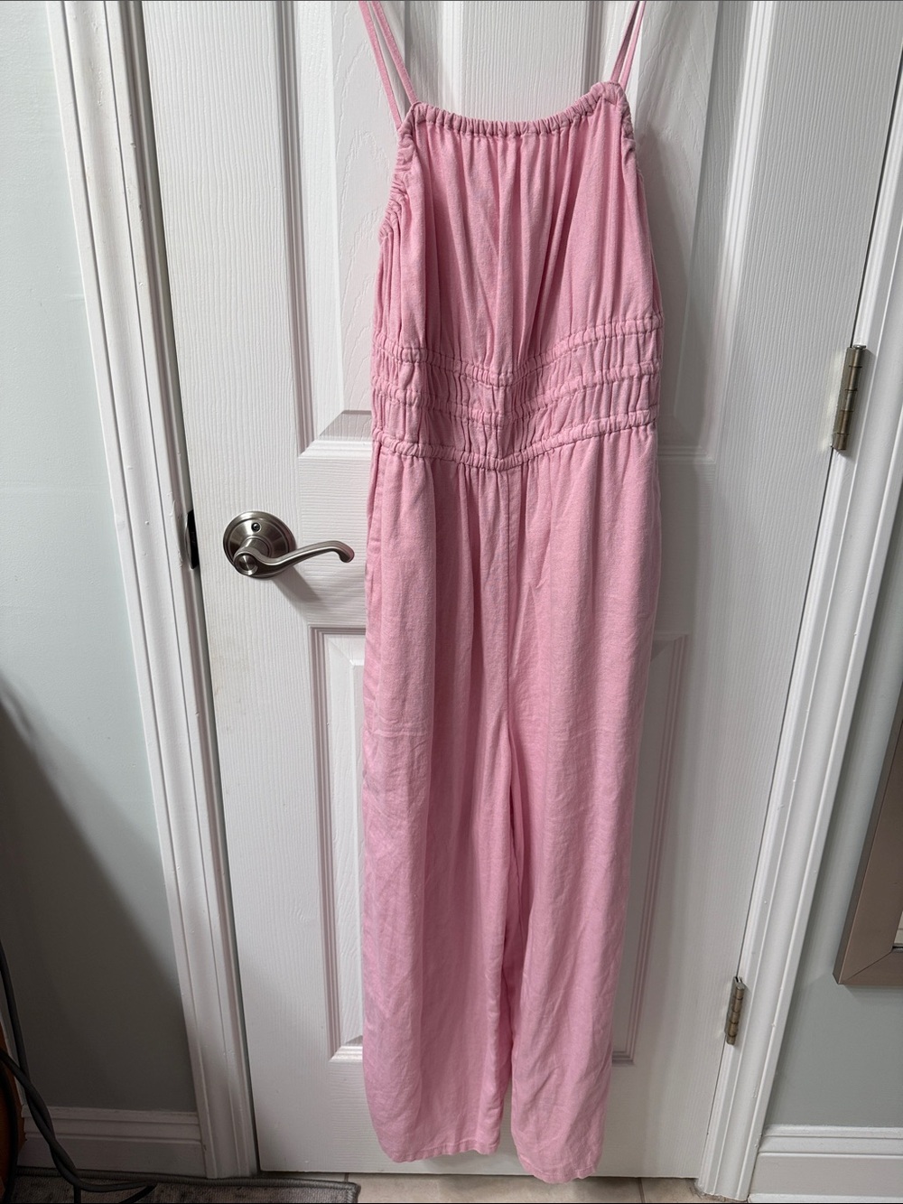 Old Navy Pink Spaghetti Strap Wide-Leg Jumpsuit